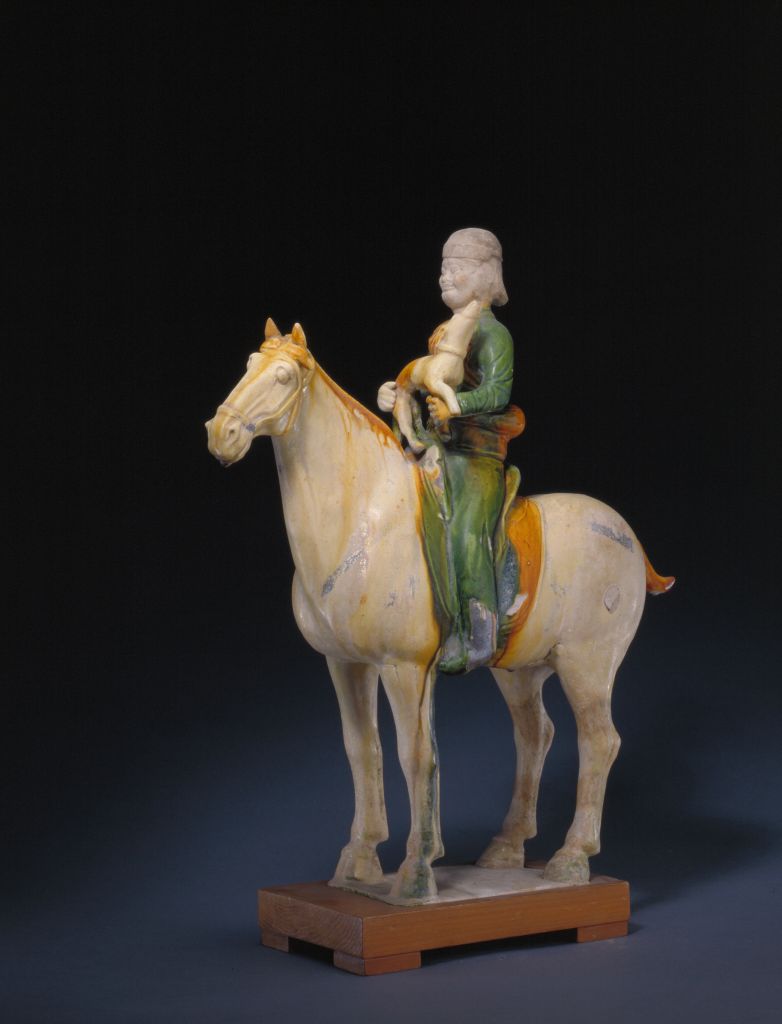 图片[1]-Three-color horseback hunting figurines-China Archive